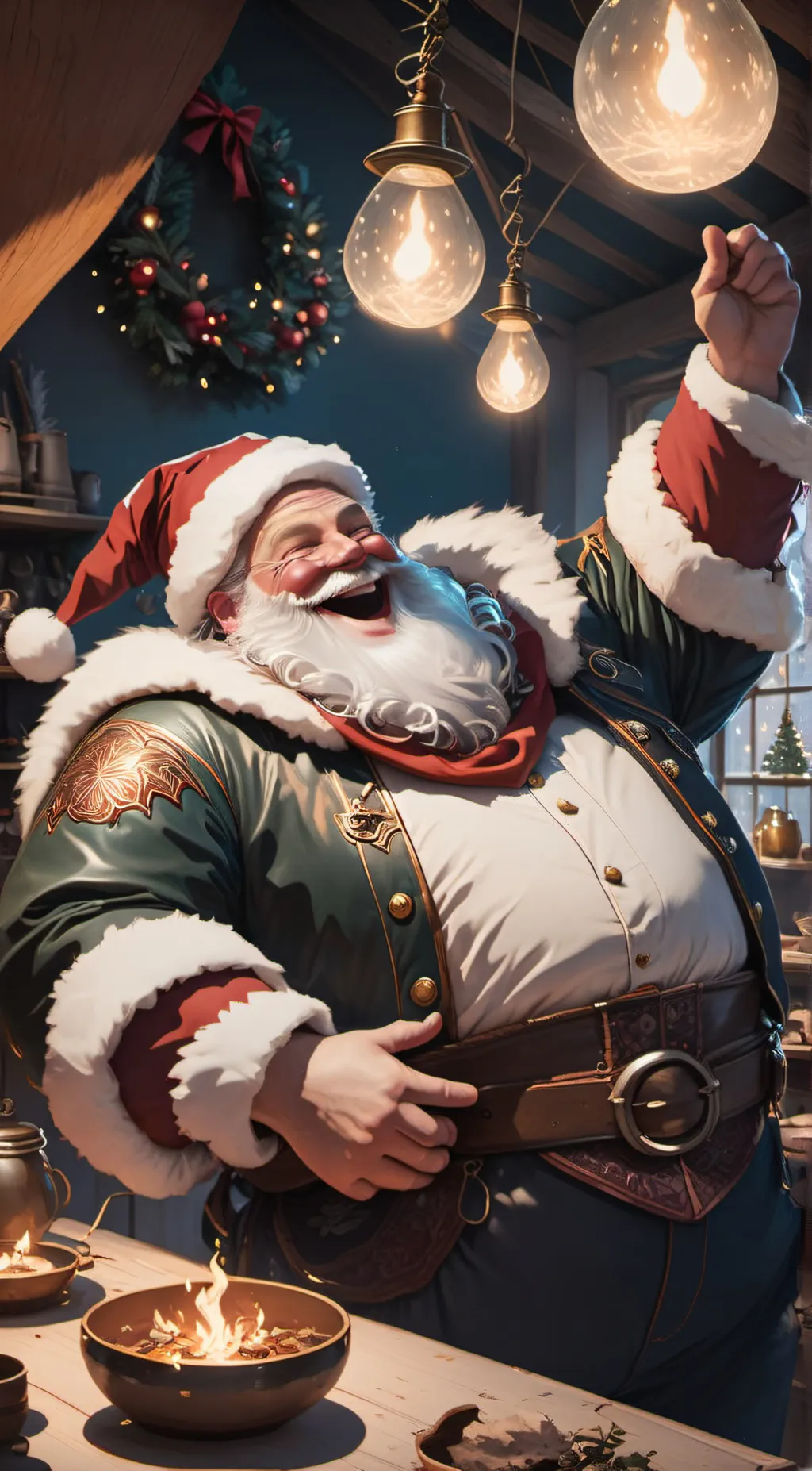 ai character: santa cluse background