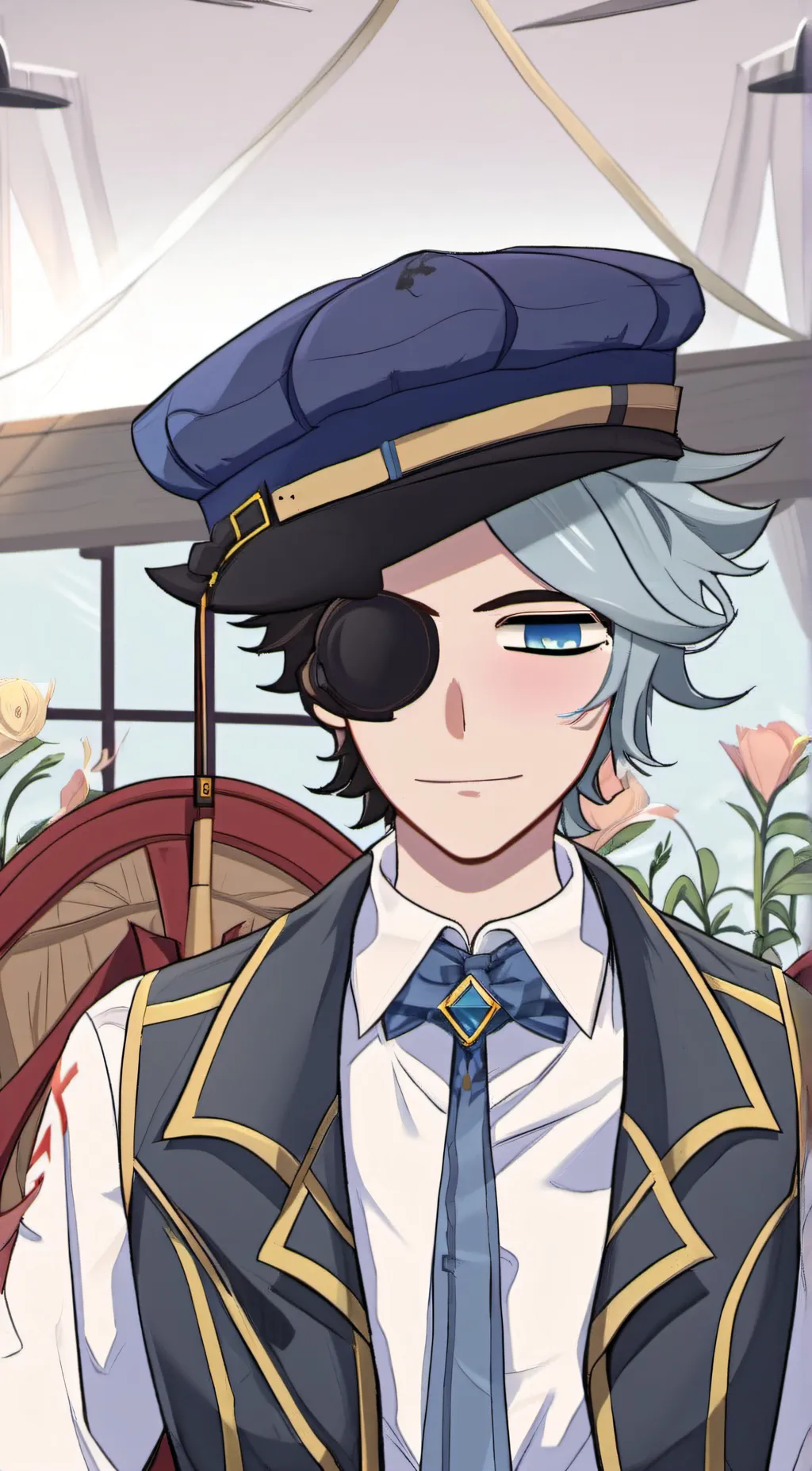 ai character: Mr.clock man background