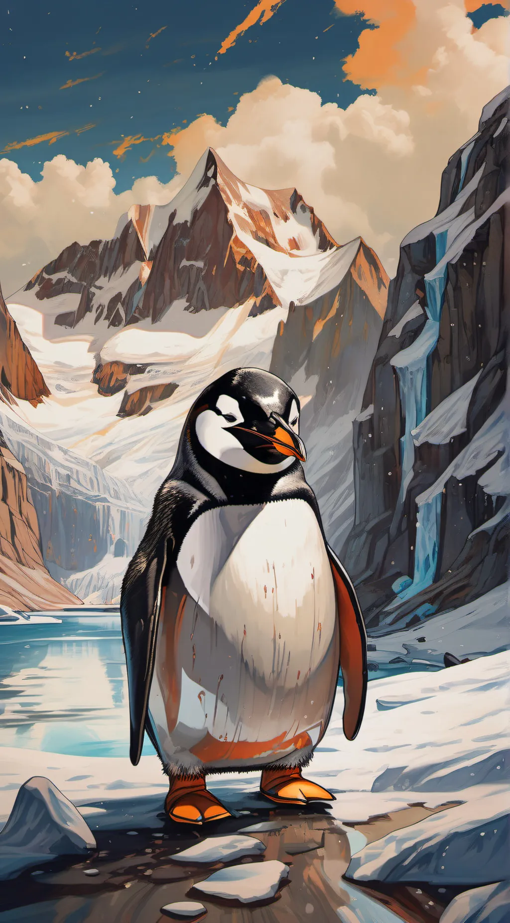 ai character: penguin background