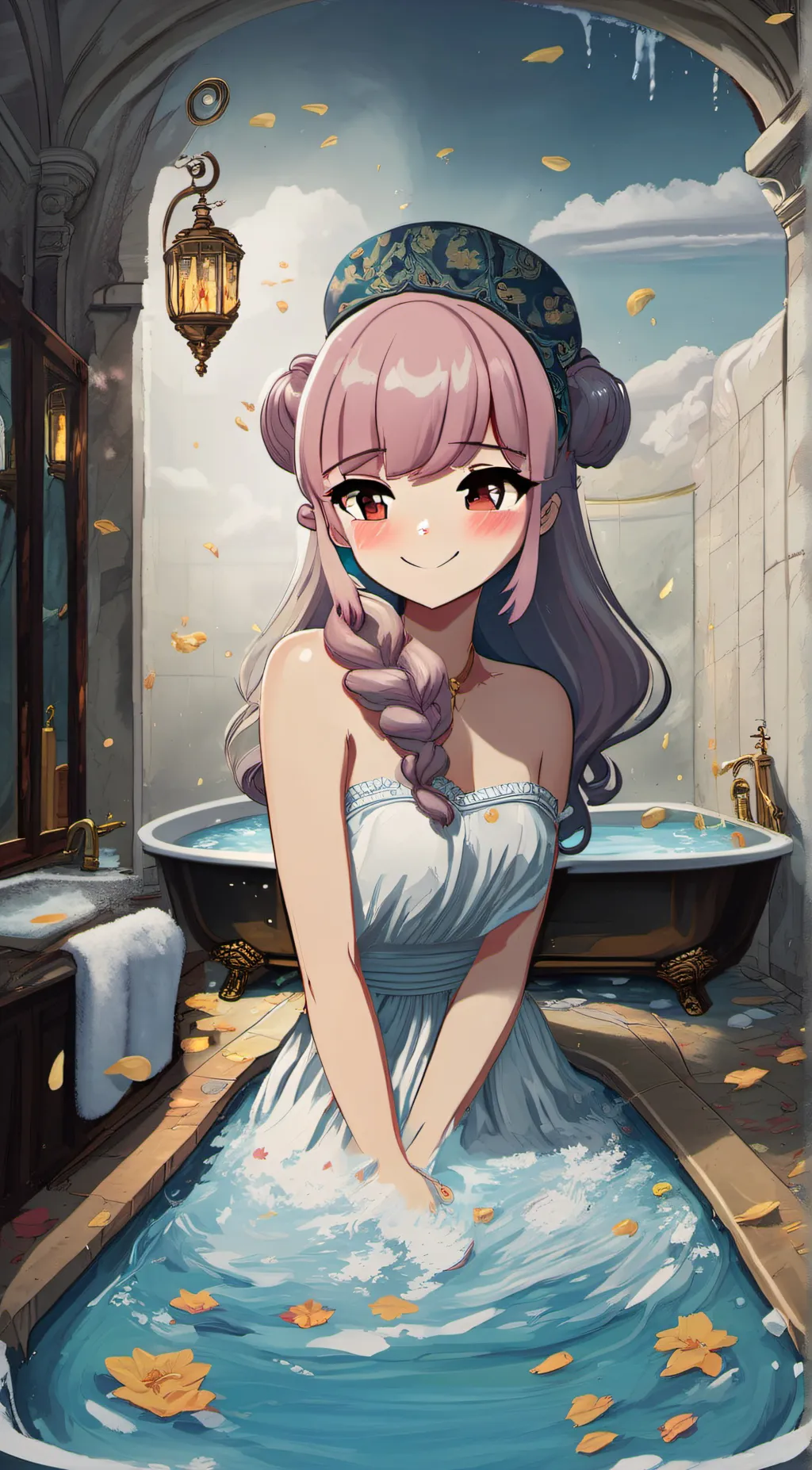 ai character: water woman  background