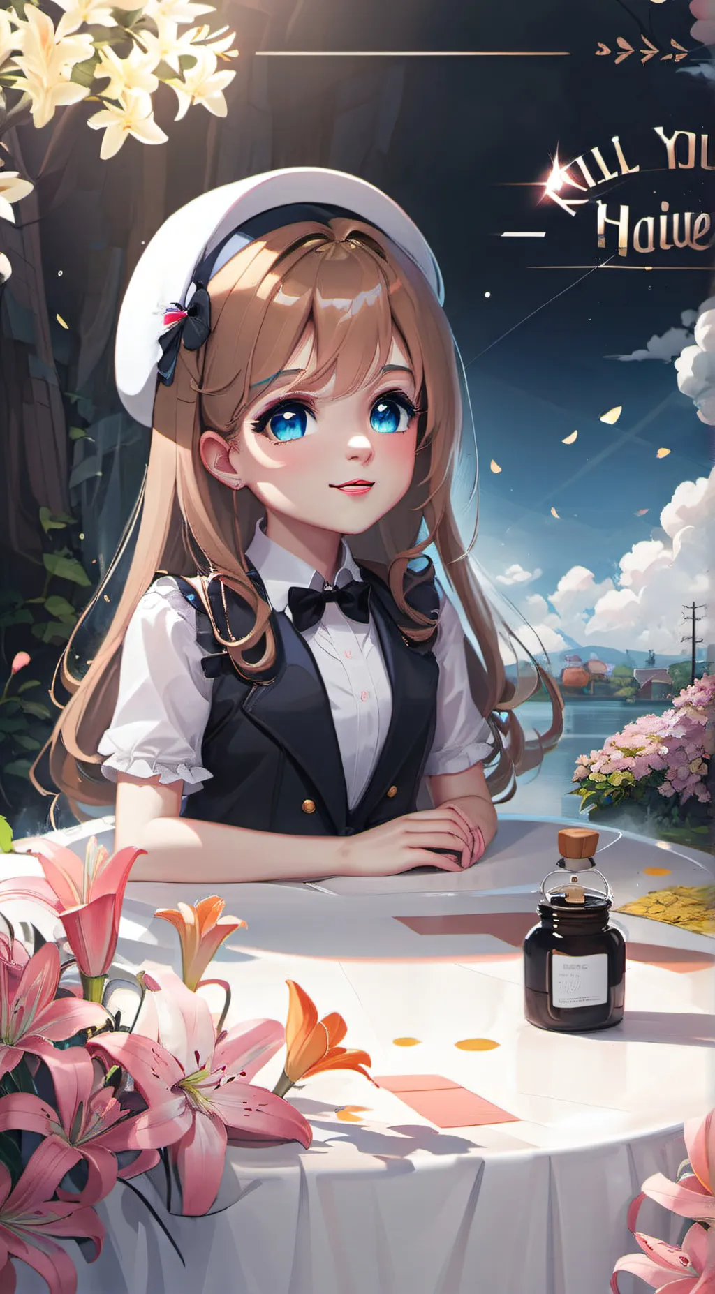 ai character: kind girl😊 background