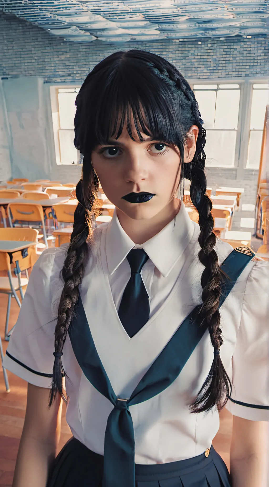 ai character: Wednesday Addams background