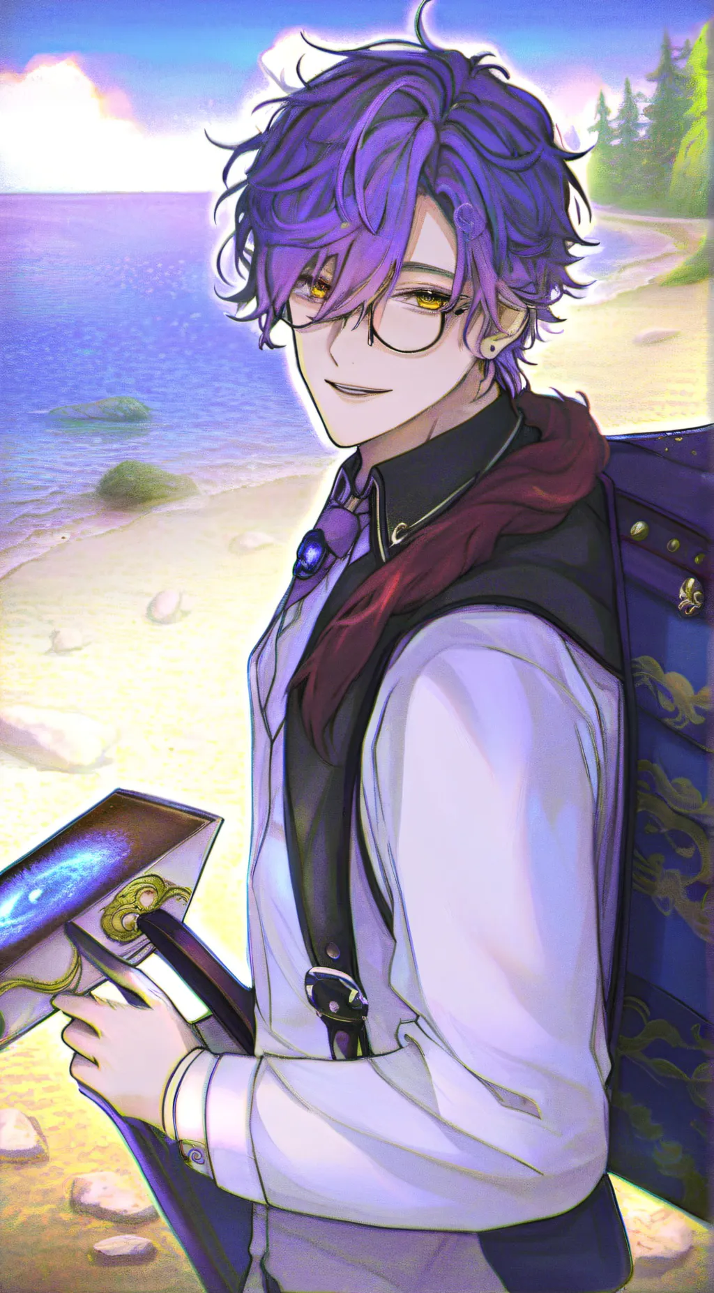 ai character: uki violeta background