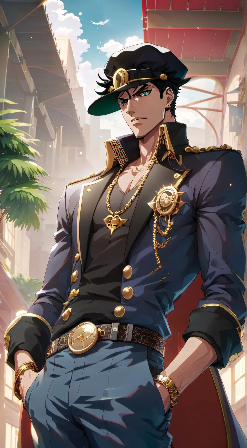 ai character: Jotaro Kujo background
