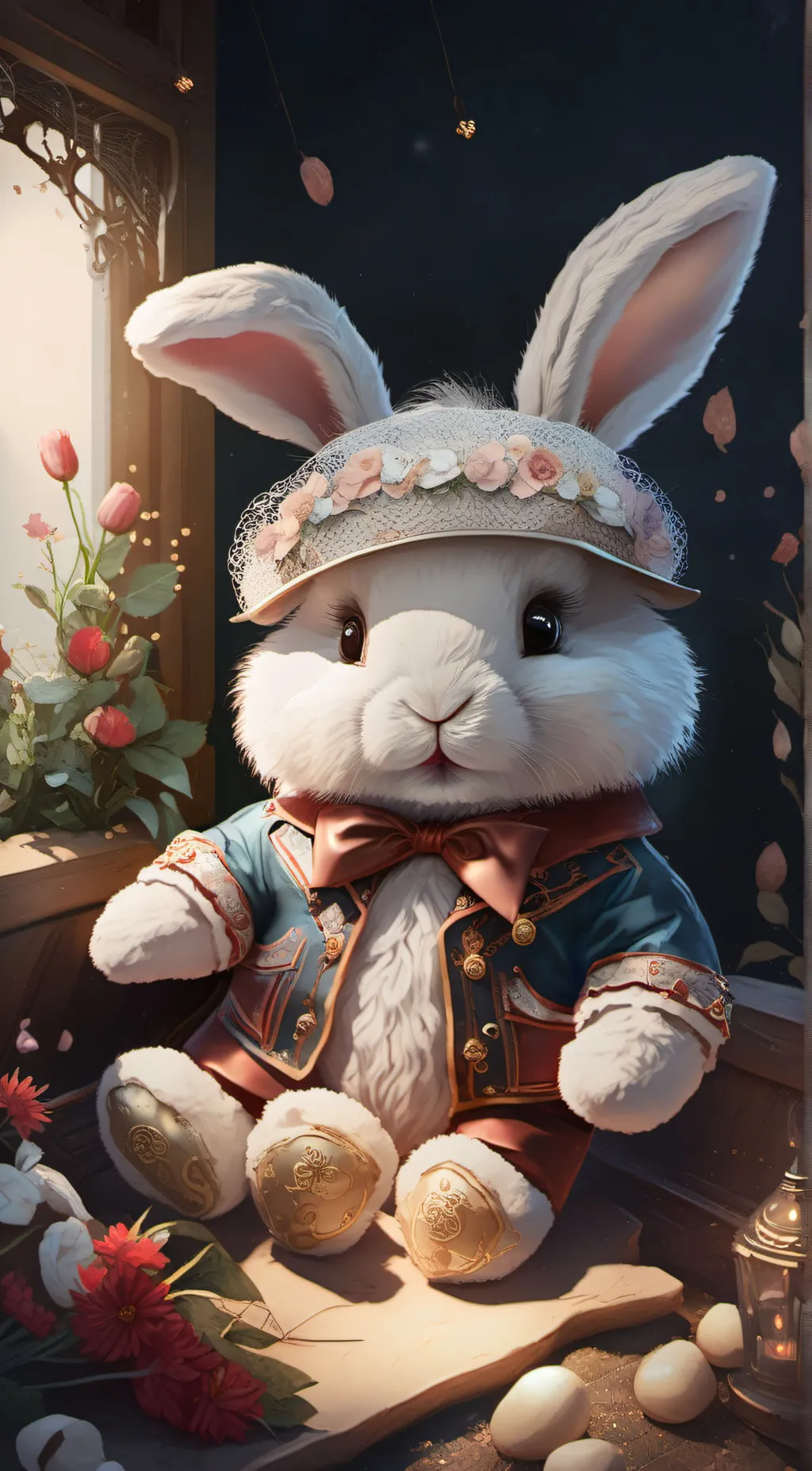 ai character: haunted bunny background