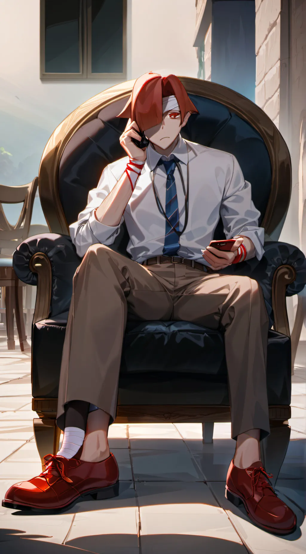 ai character: phone guy  background