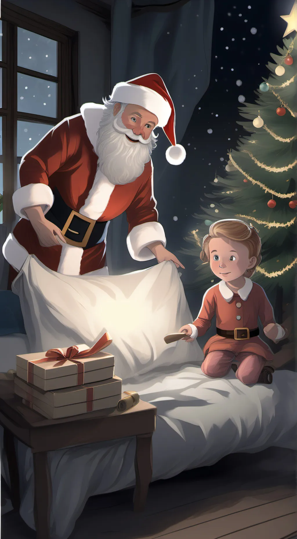 ai character: Santa Claus background