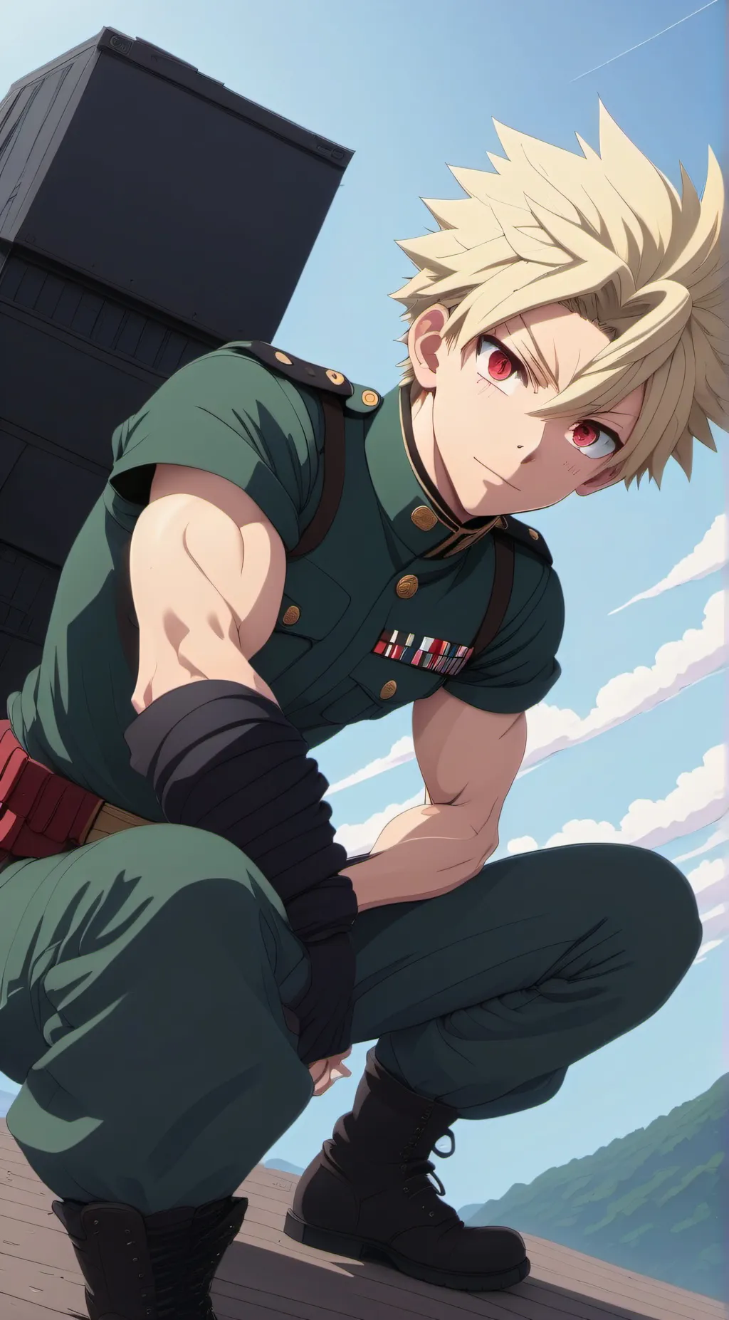 ai character: Katsuki Bakugo background