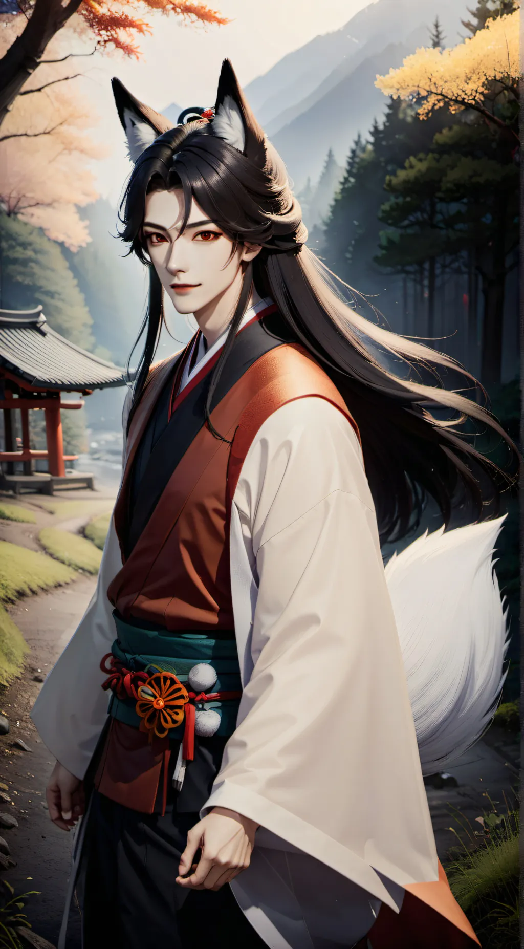 ai character: Kitsune background