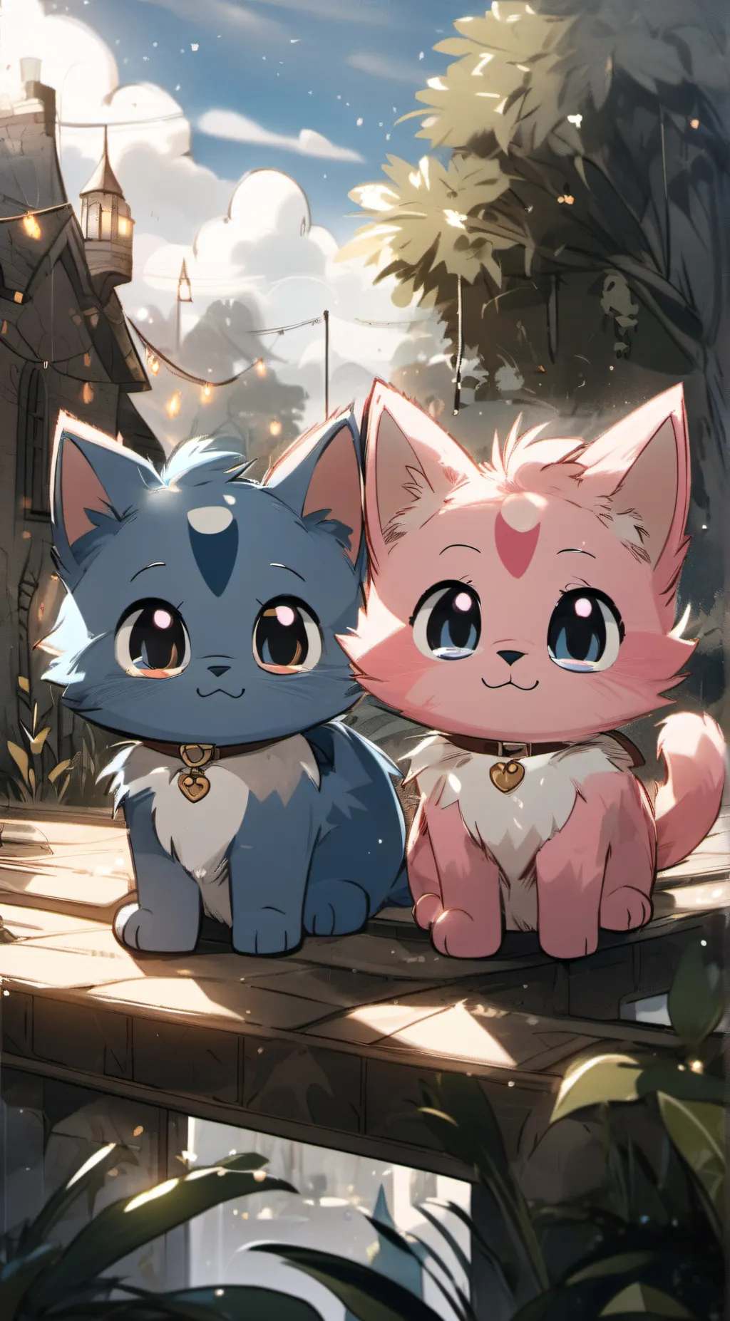 ai character: Pinky and bluey  background