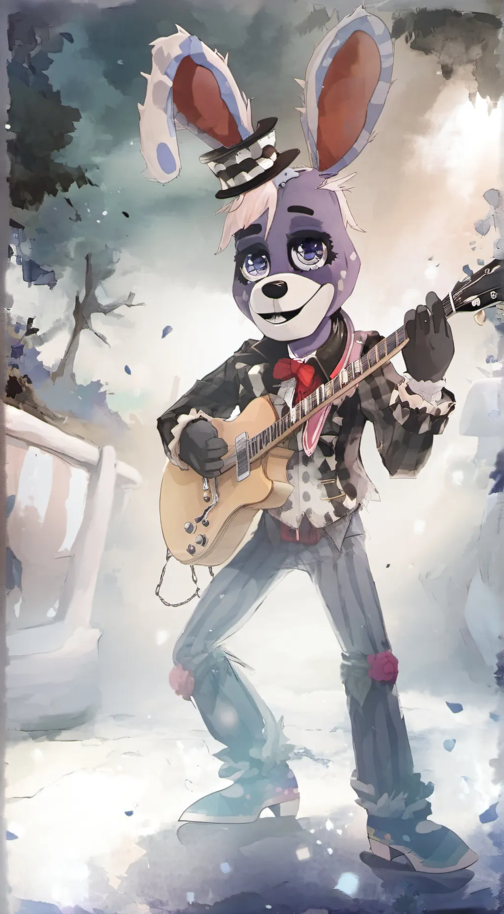 ai character: glamrock bonnie background