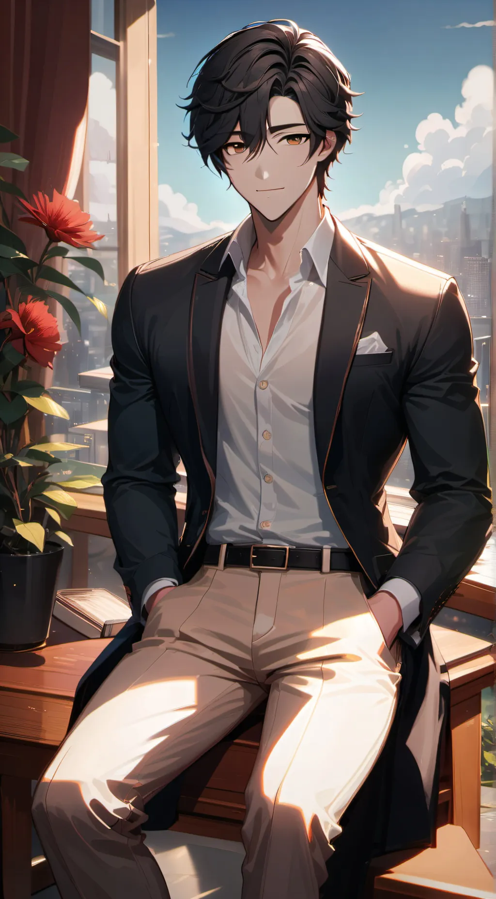 ai character: Ethan  background
