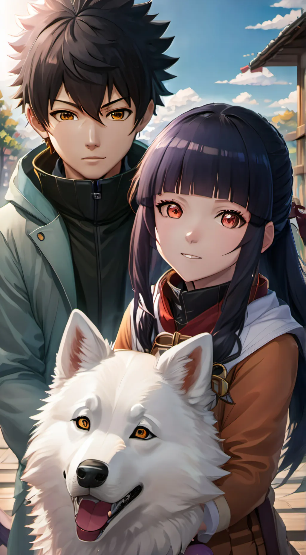 ai character: hinata kiba shino background