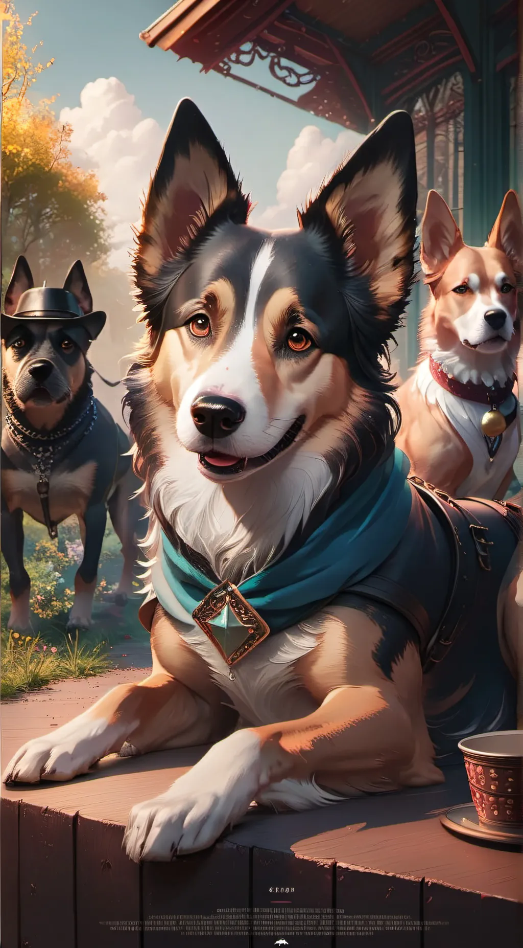 ai character: dog day  background