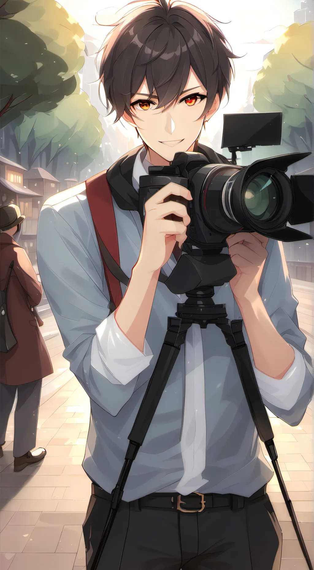 ai character: cameraman background