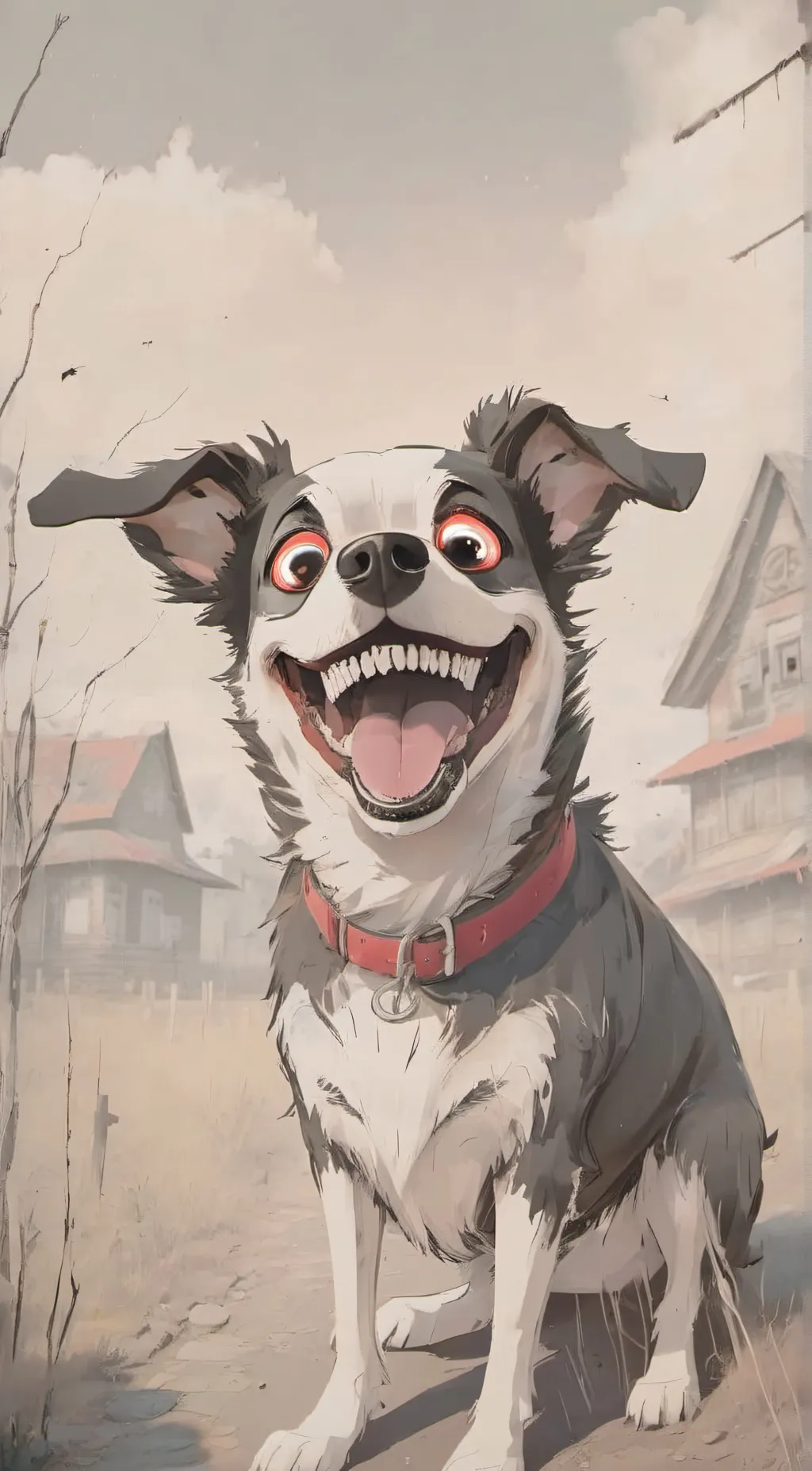 ai character: smile dog. background