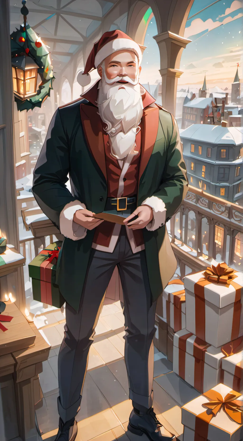 ai character: Santa Claus background
