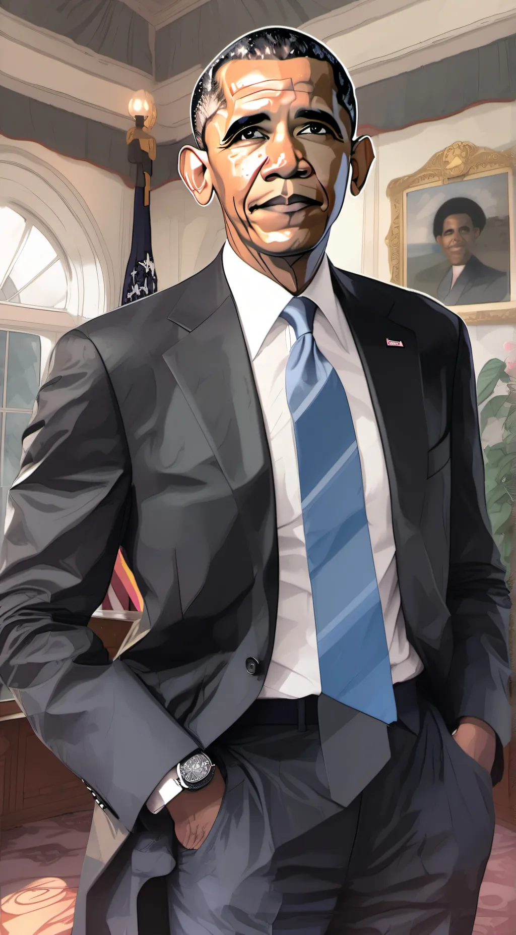 ai character: obama background