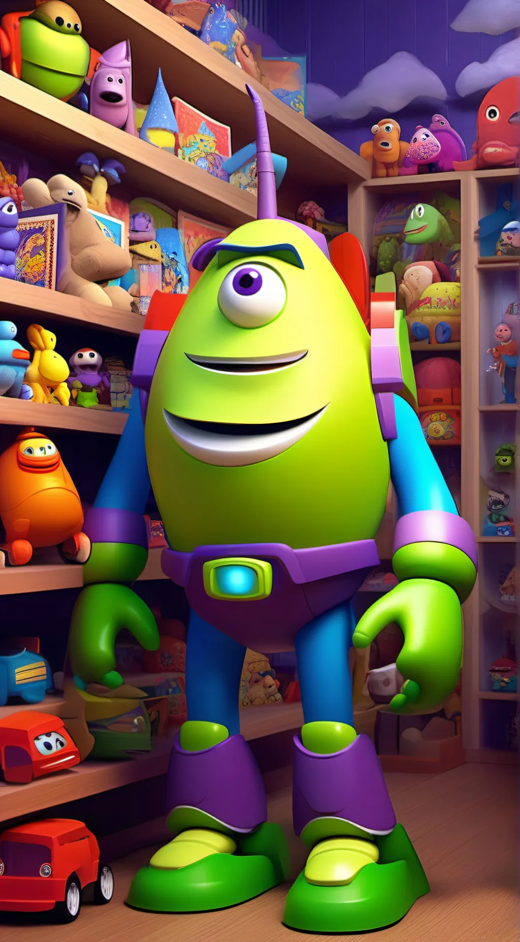ai character: Toy tumor background