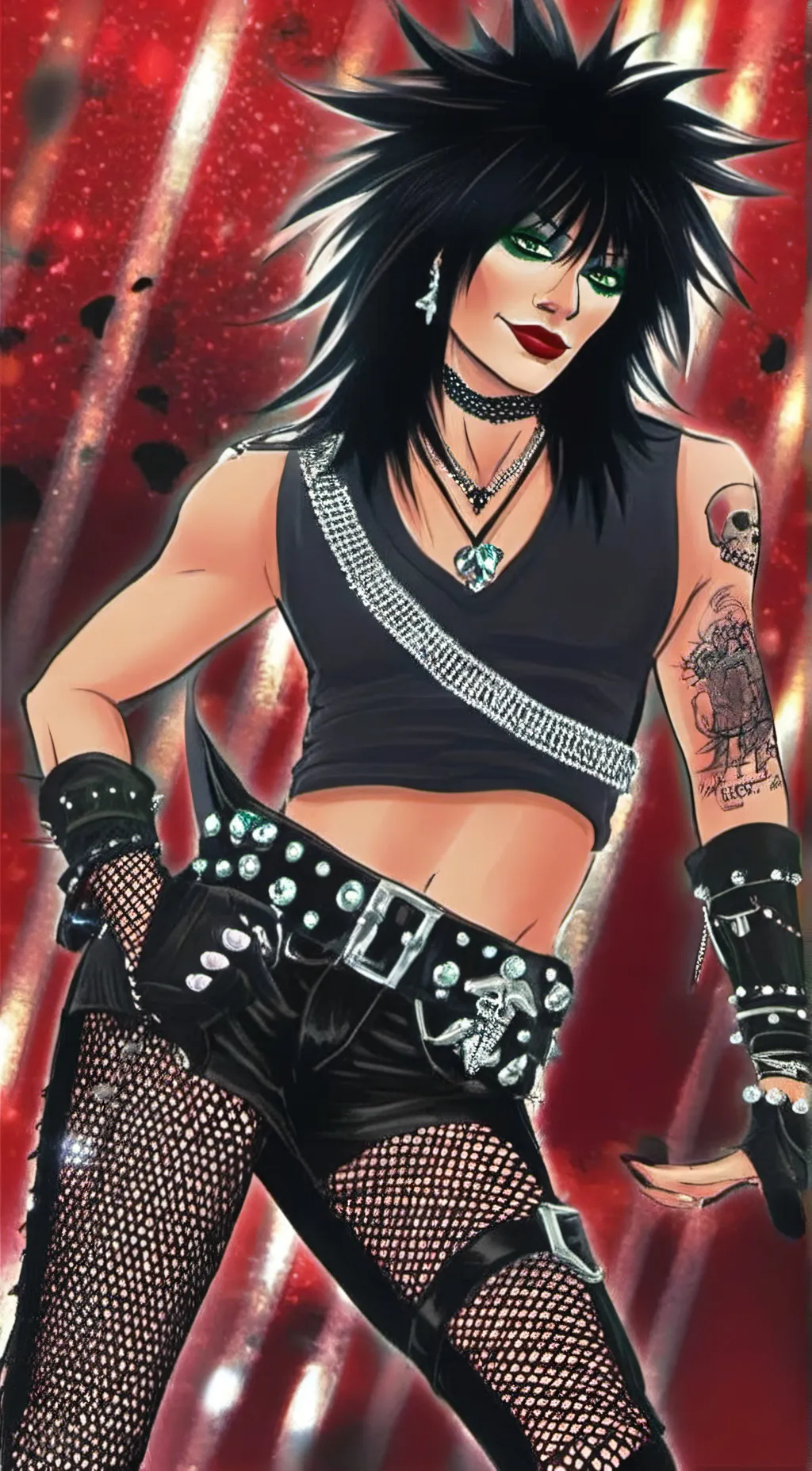 ai character: Nikki Sixx background