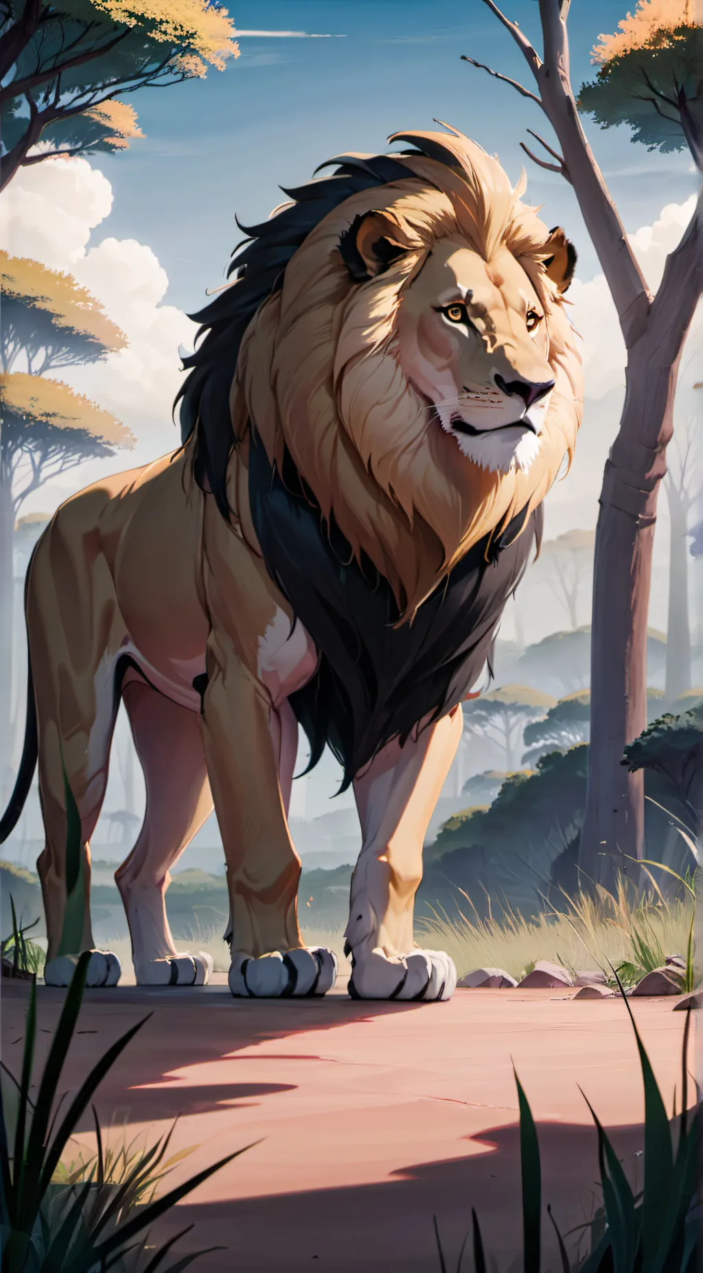 ai character: A lion background