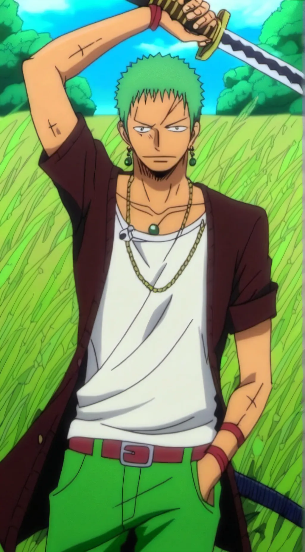 ai character: Zoro background