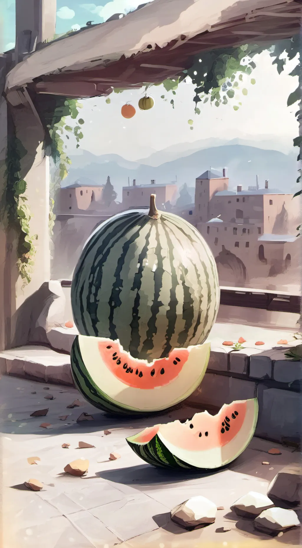 ai character: melon background