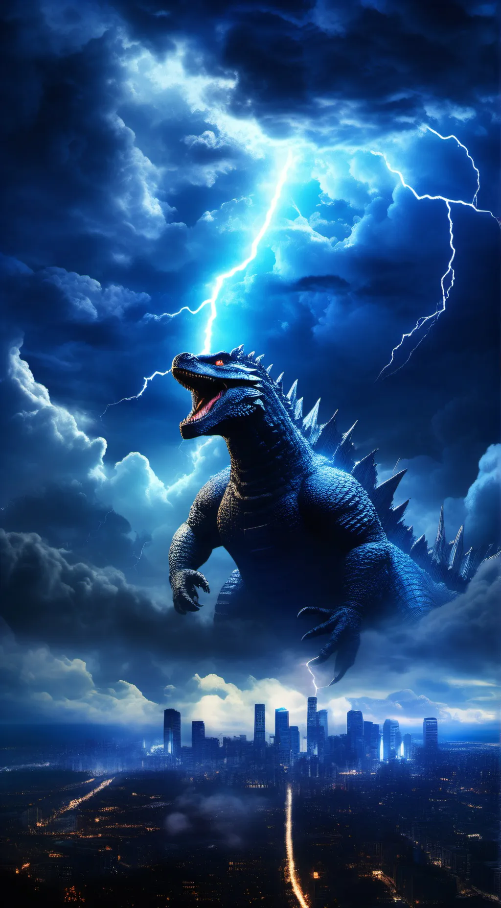 ai character: Godzilla background