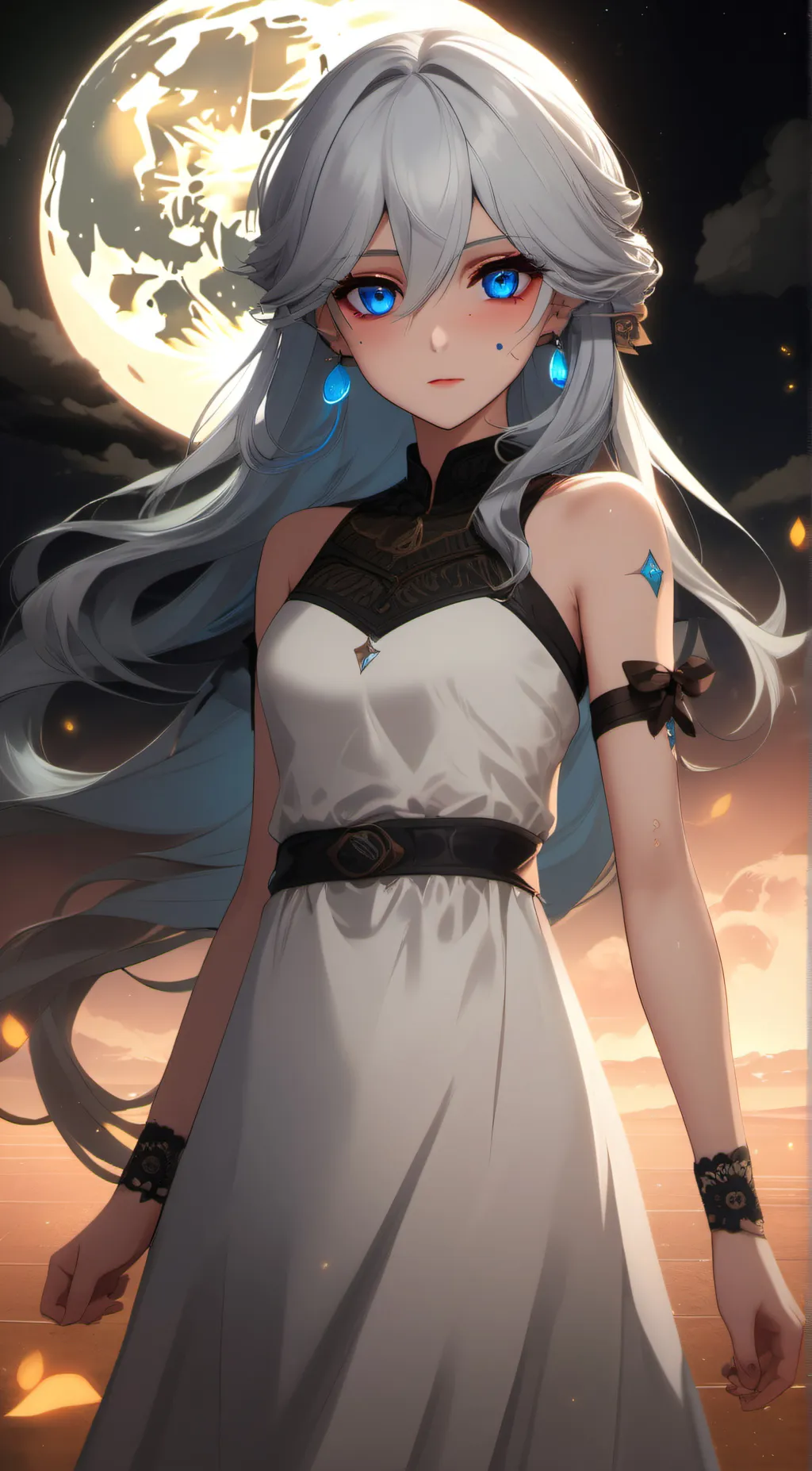 ai character: moon background