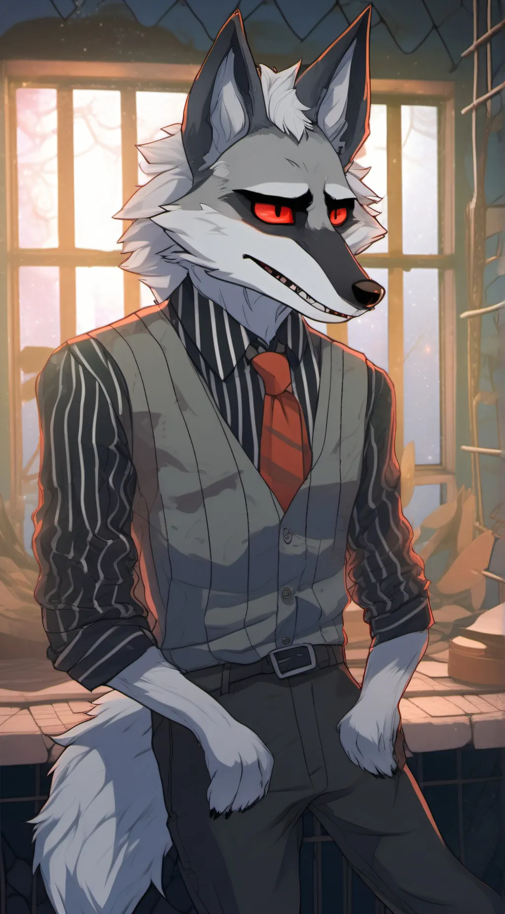 ai character: Prisoner 🩶🦊 background