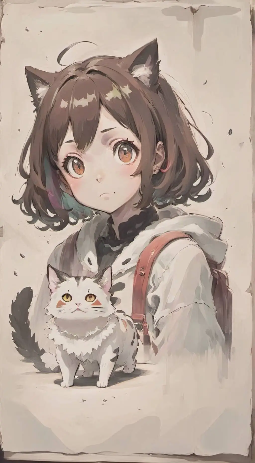 ai character: Ochaco Uraraka Cat background