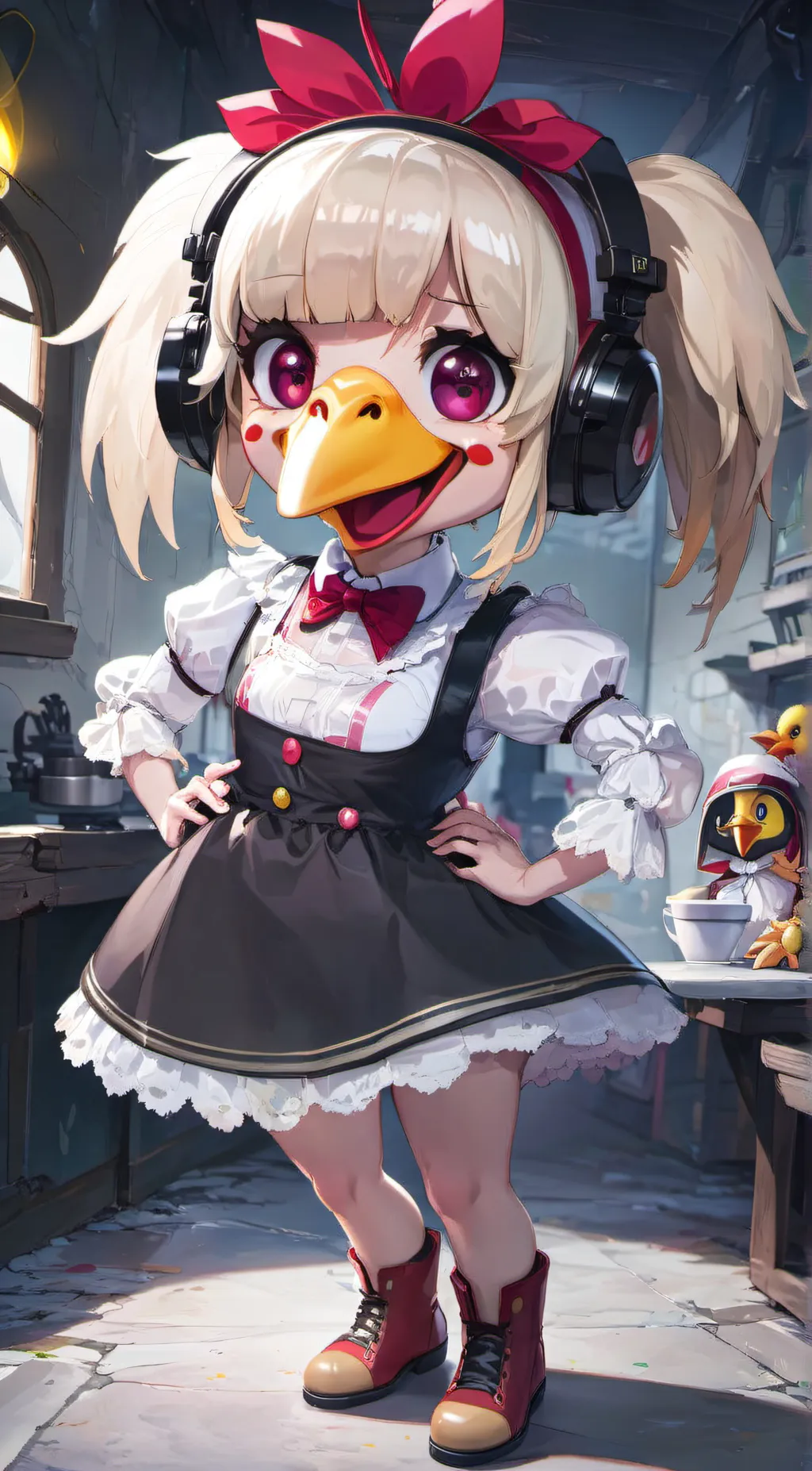 ai character: toy chica  background