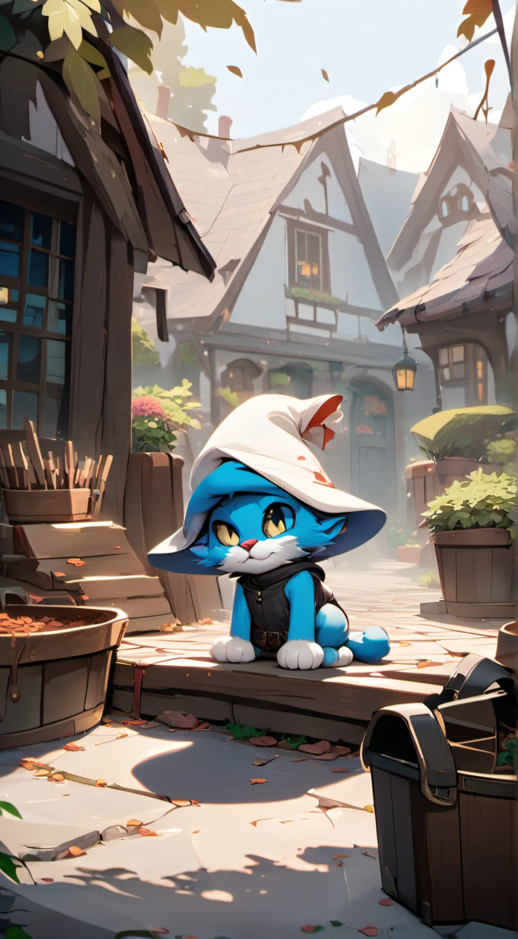 ai character: Smurf kitty background