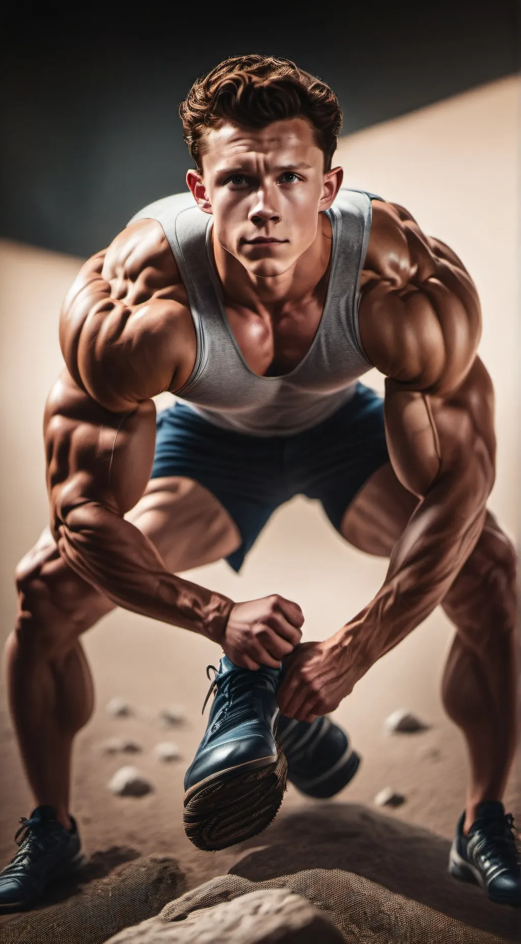 ai character: Buff Tom Holland background