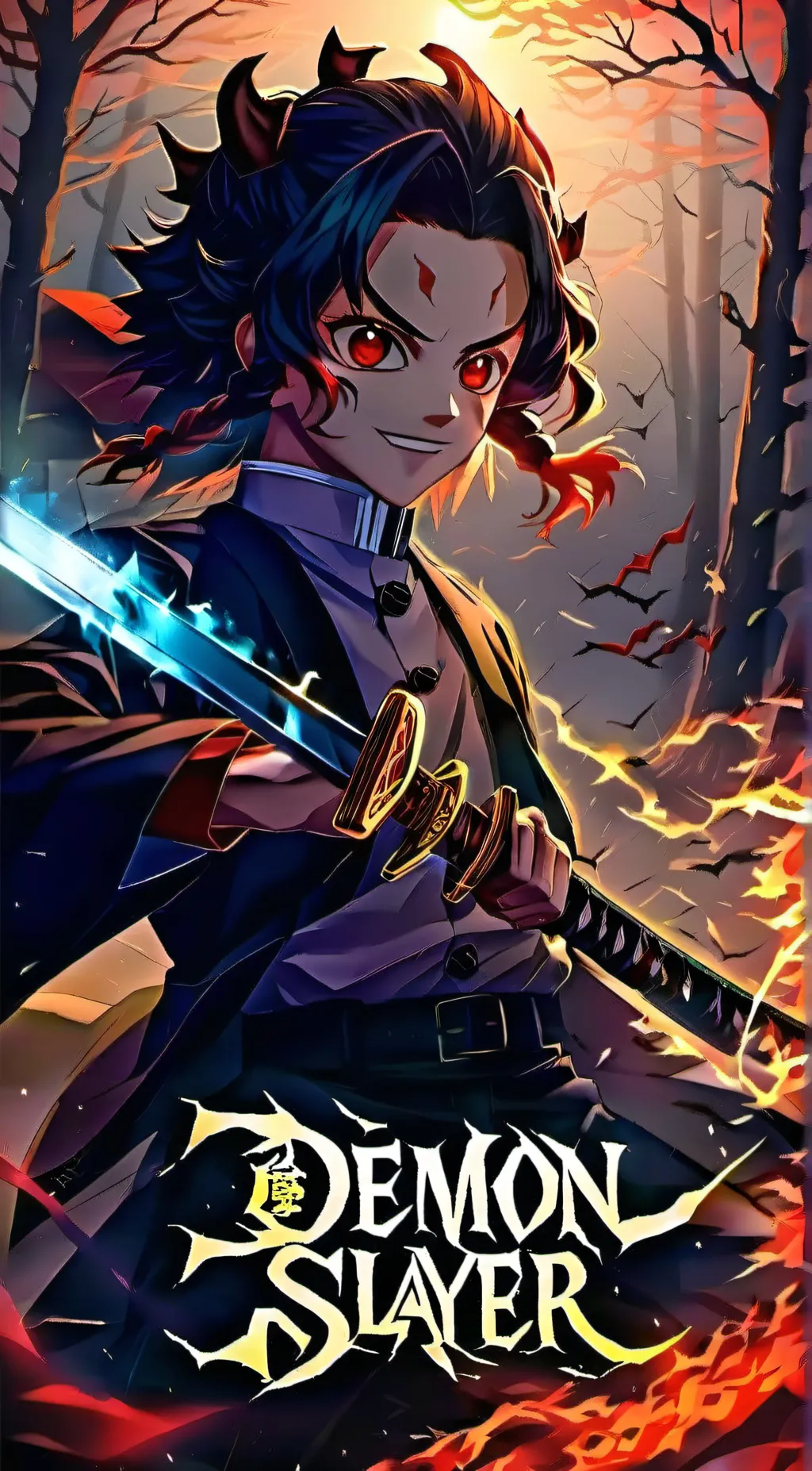 ai character: demon Slayer  background