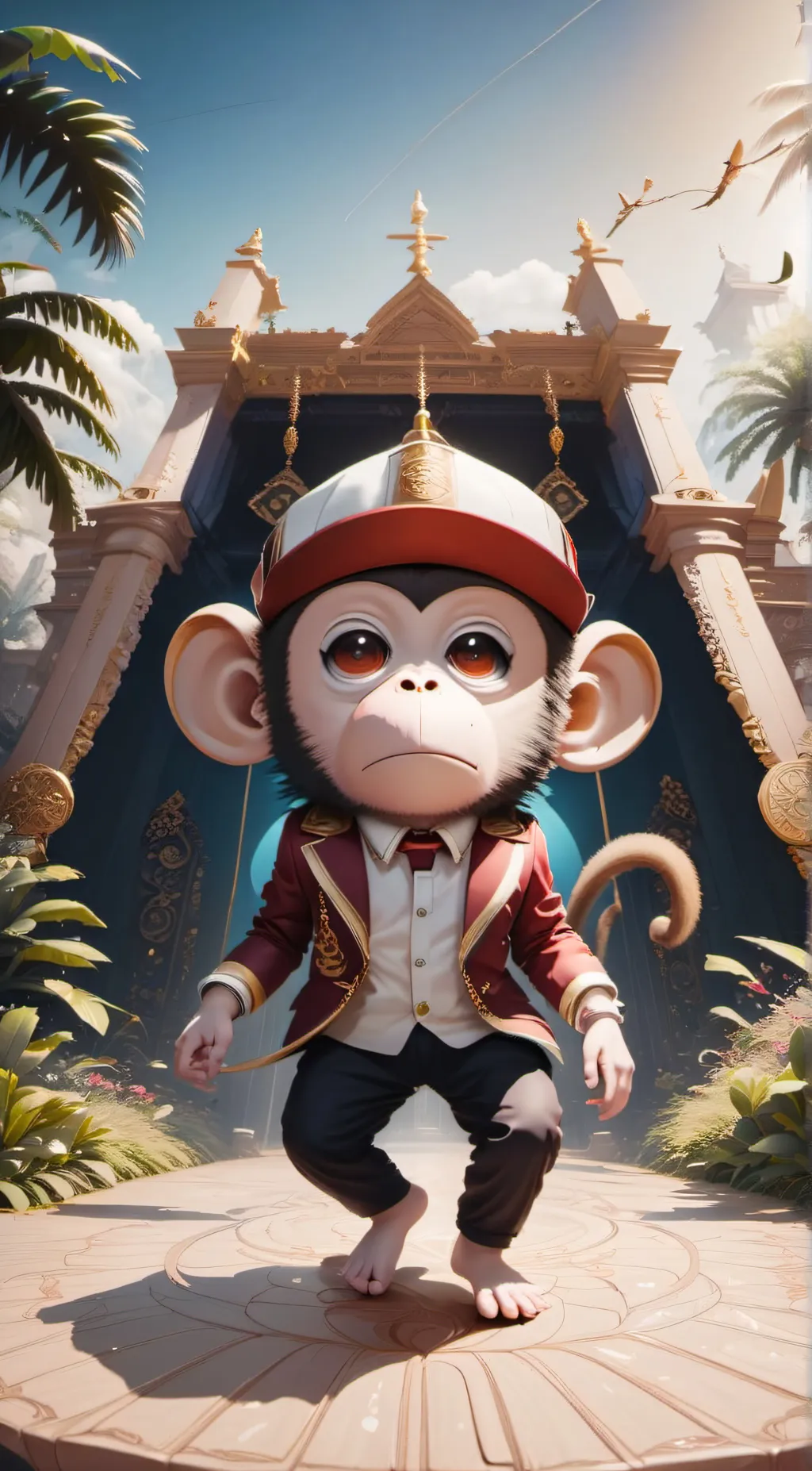 ai character: baby monkey background