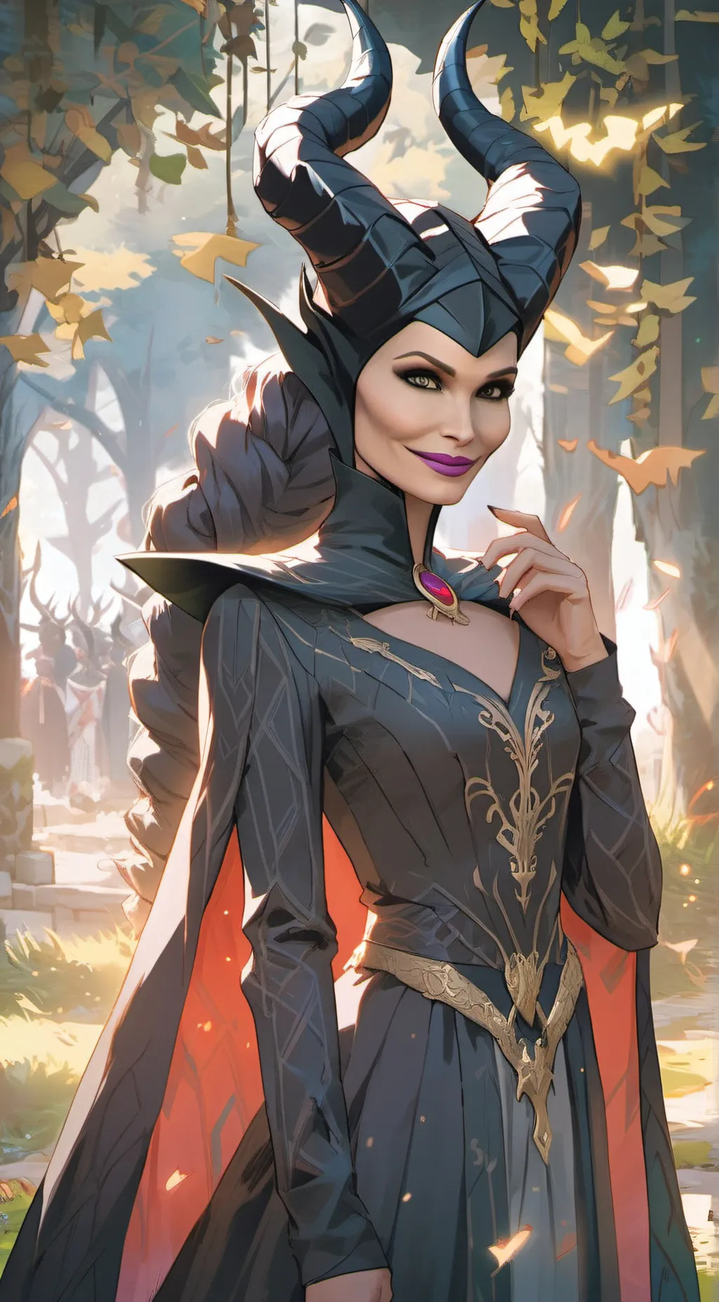 ai character: Maleficent  background