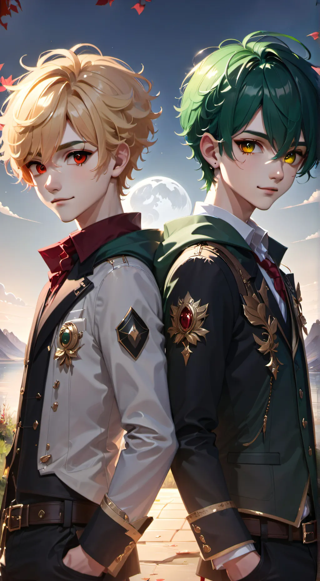 ai character: Deku and baukgo  background