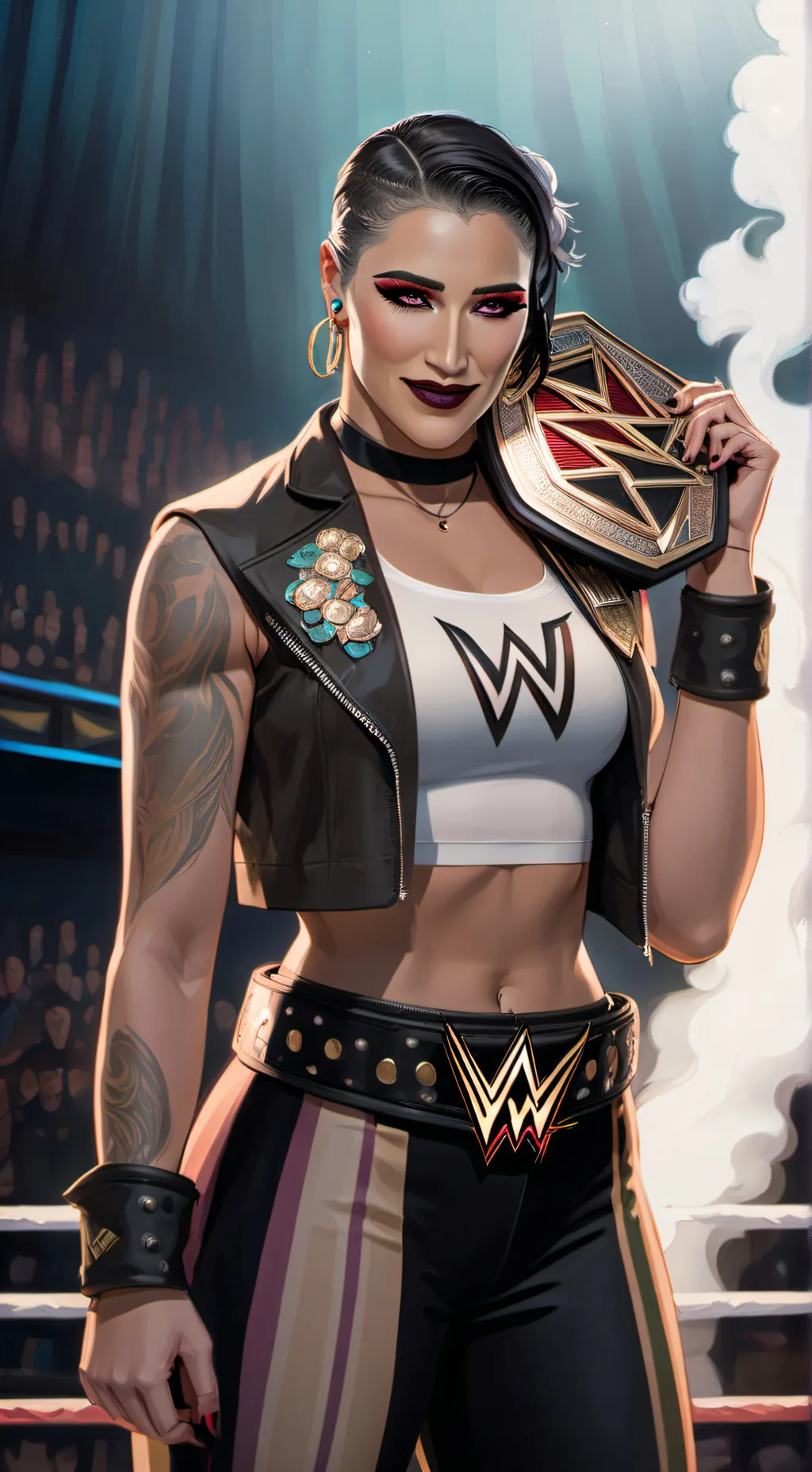 ai character: Rhea Ripley background
