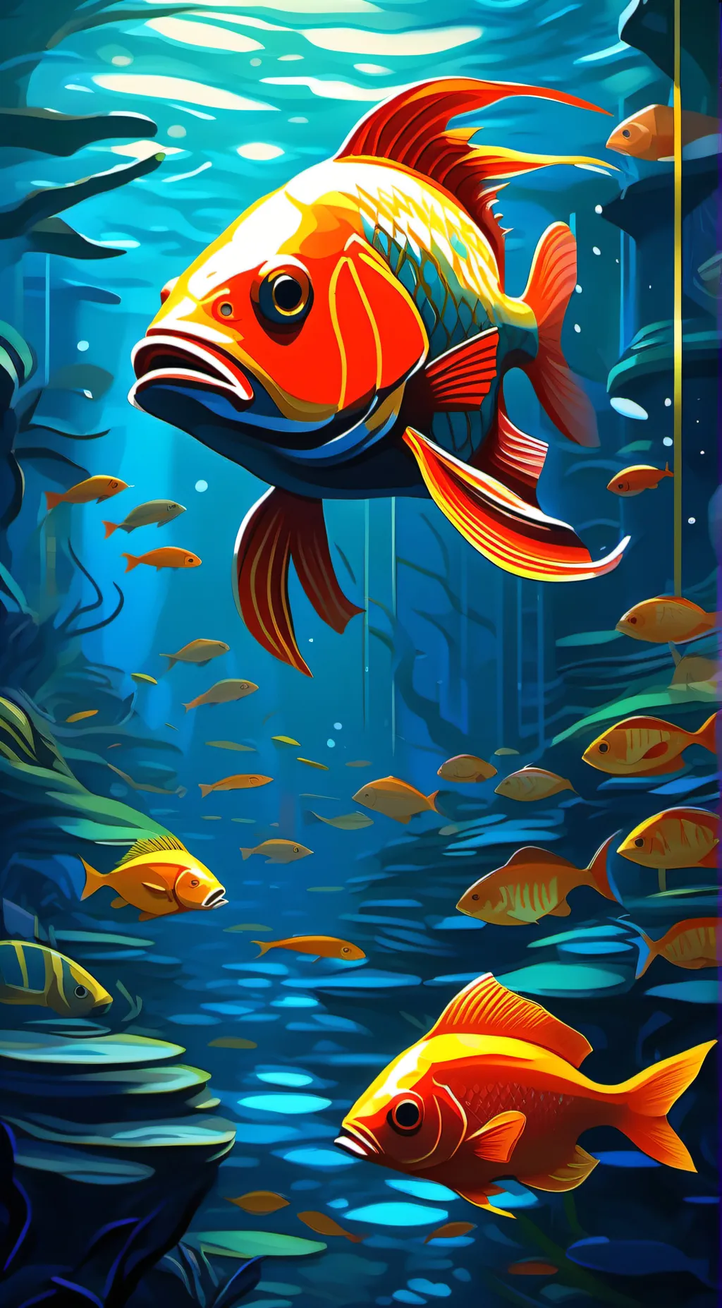 ai character: fish background