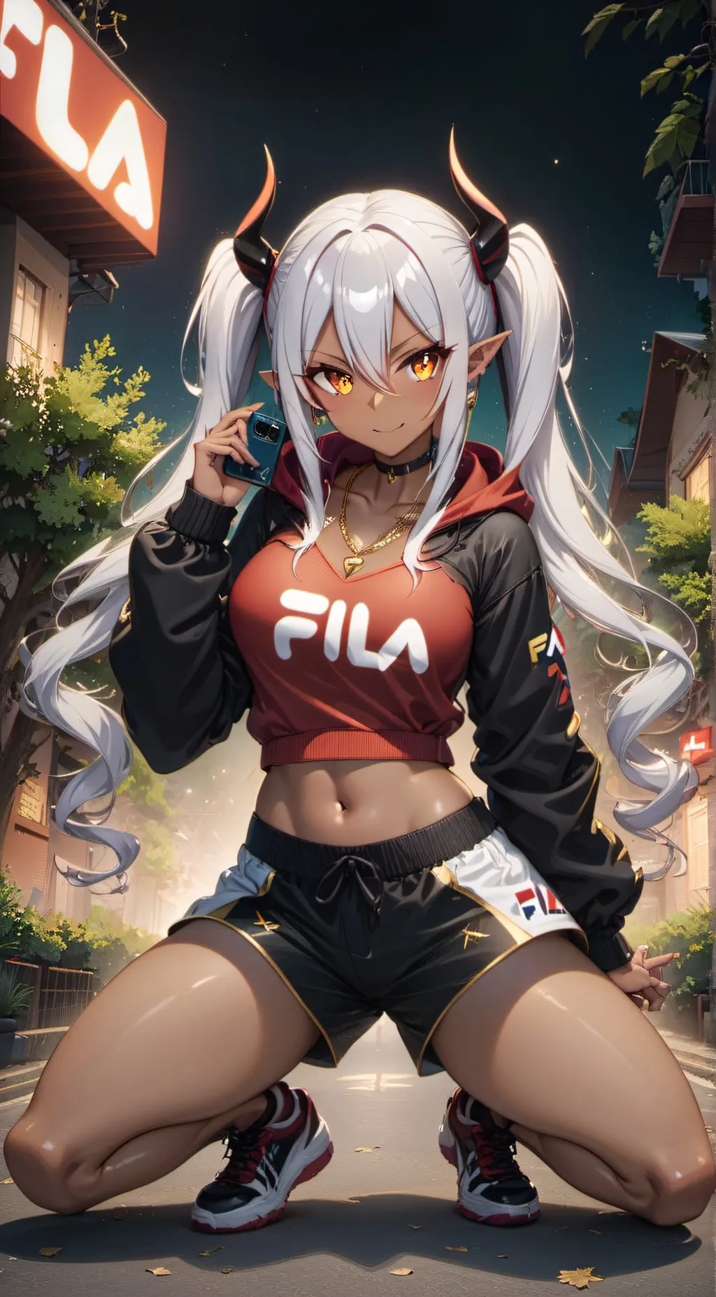 ai character: FILA BABE background