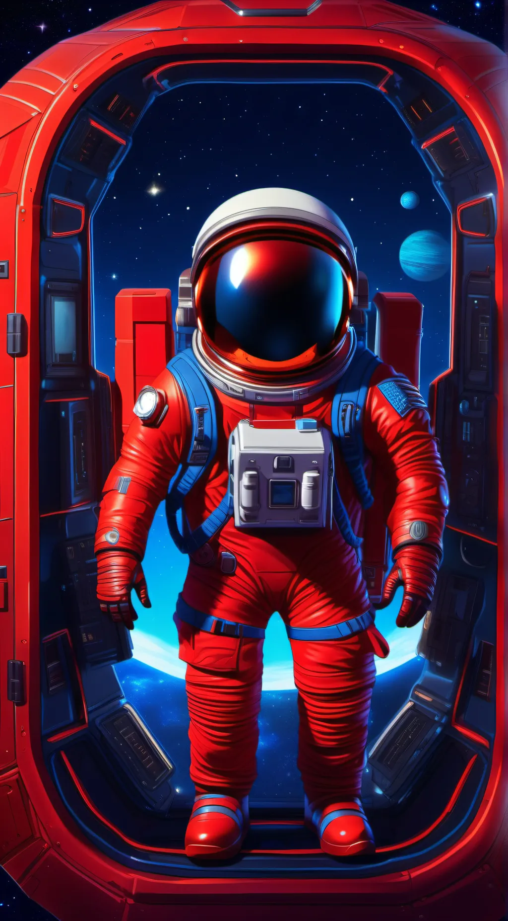 ai character: Red crewmate background
