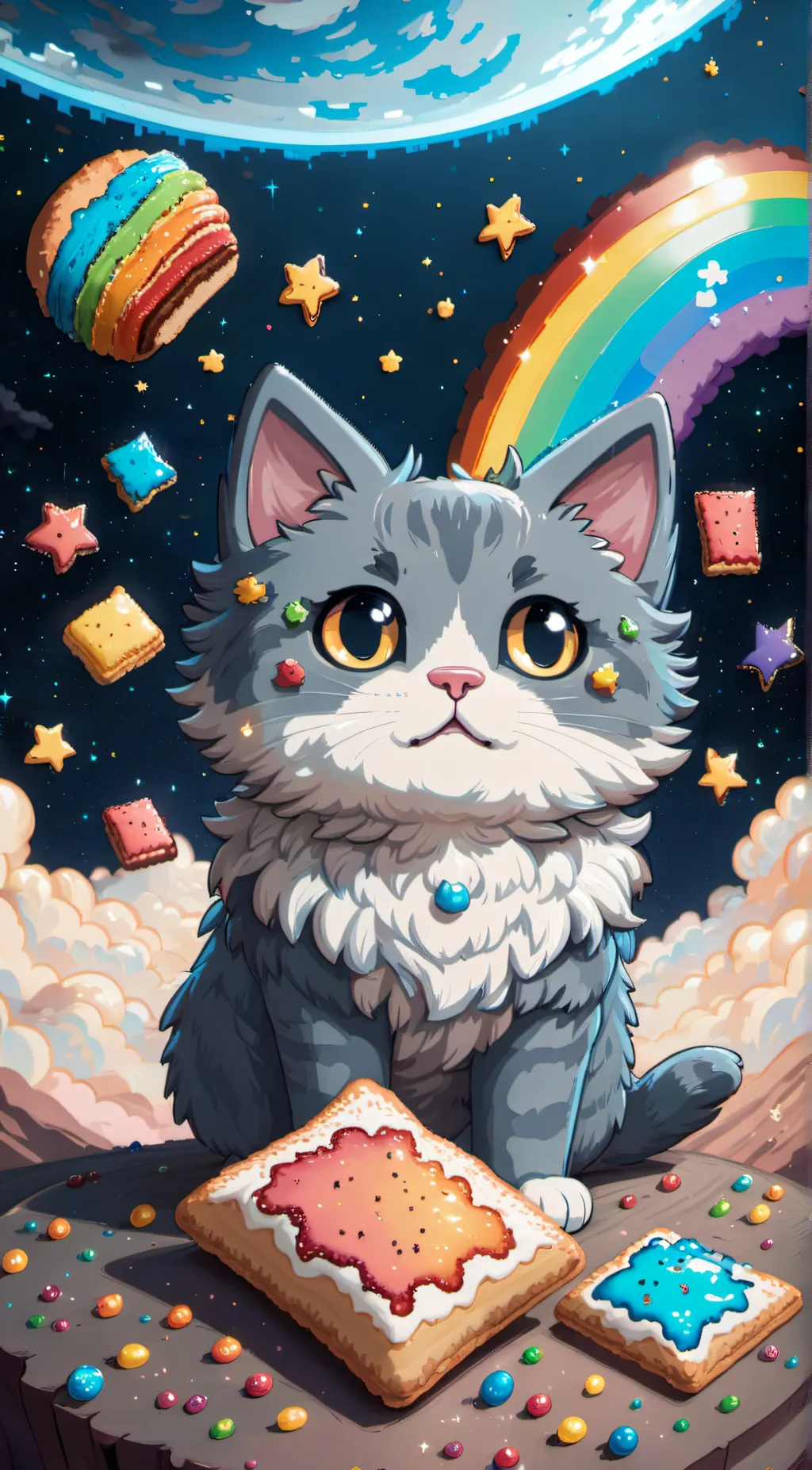 ai character: Nyan cat background