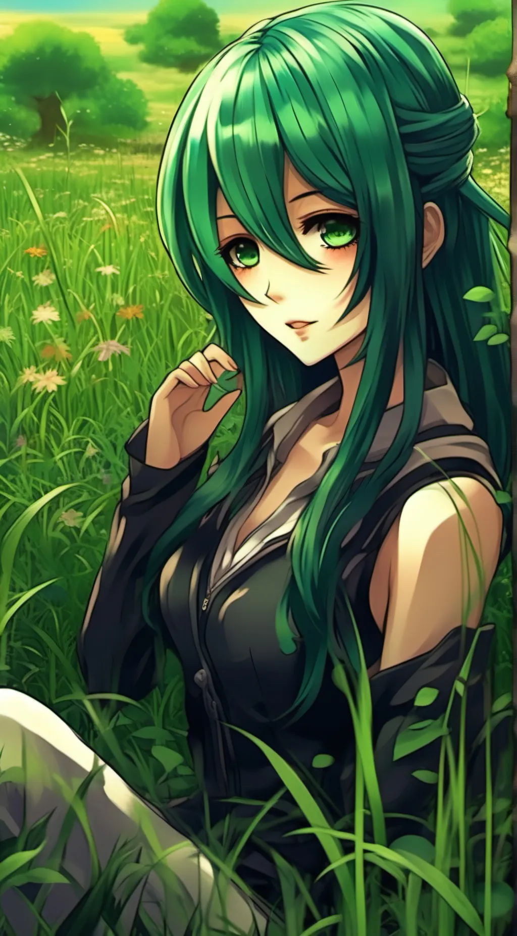 ai character: °•GRASS°• background