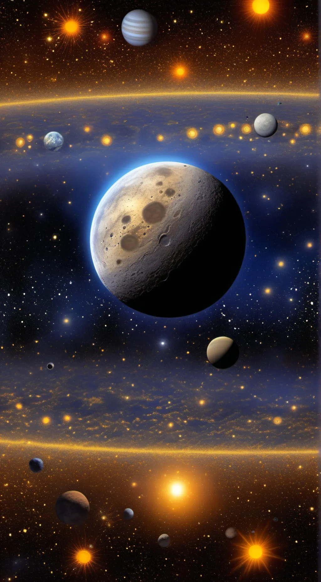 ai character: solar system  background