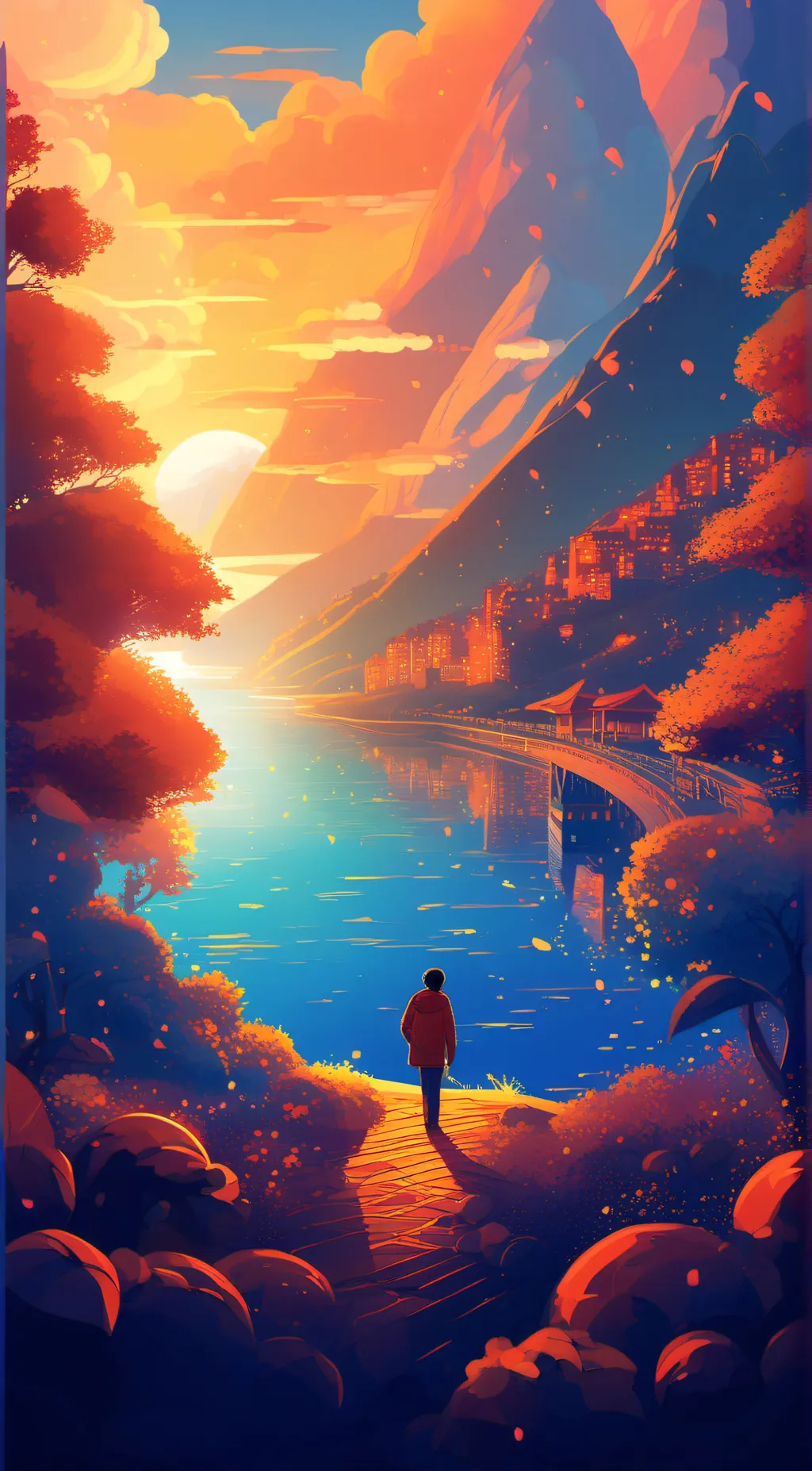 ai character: sunset  background