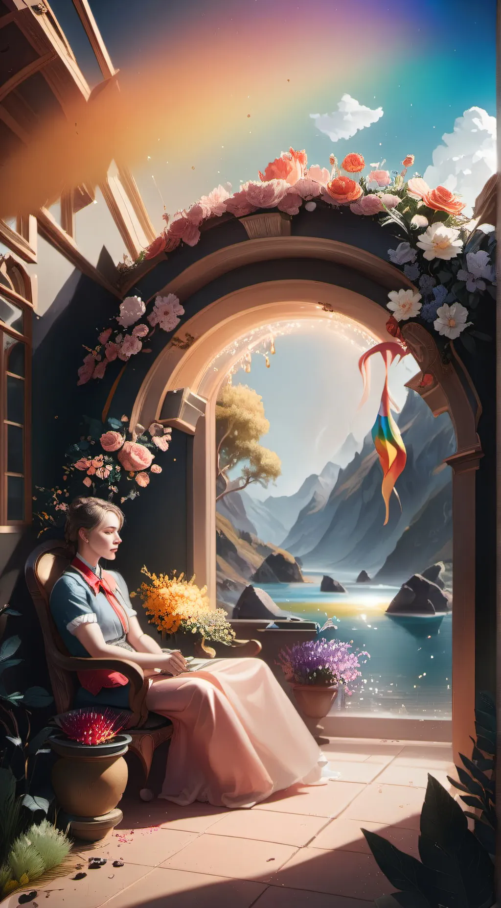 ai character: old rainbow friend background