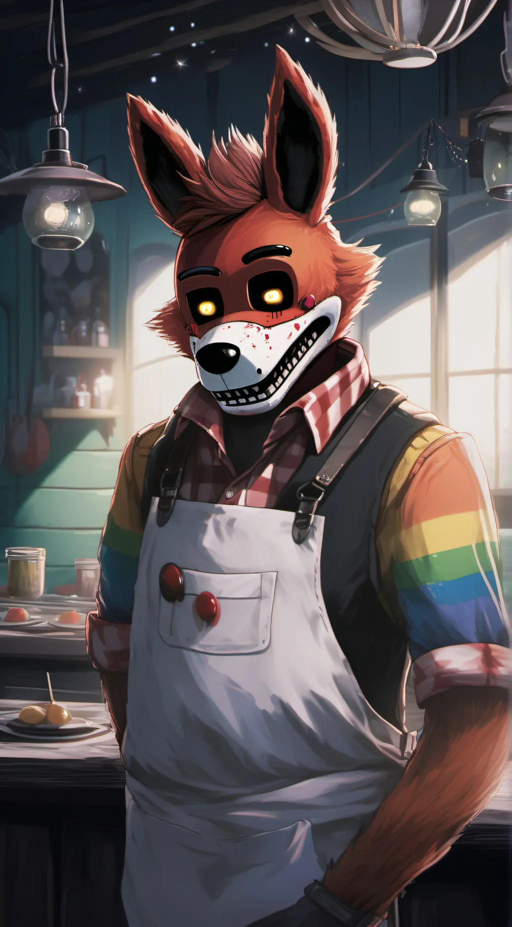 ai character: foxy fazbear background