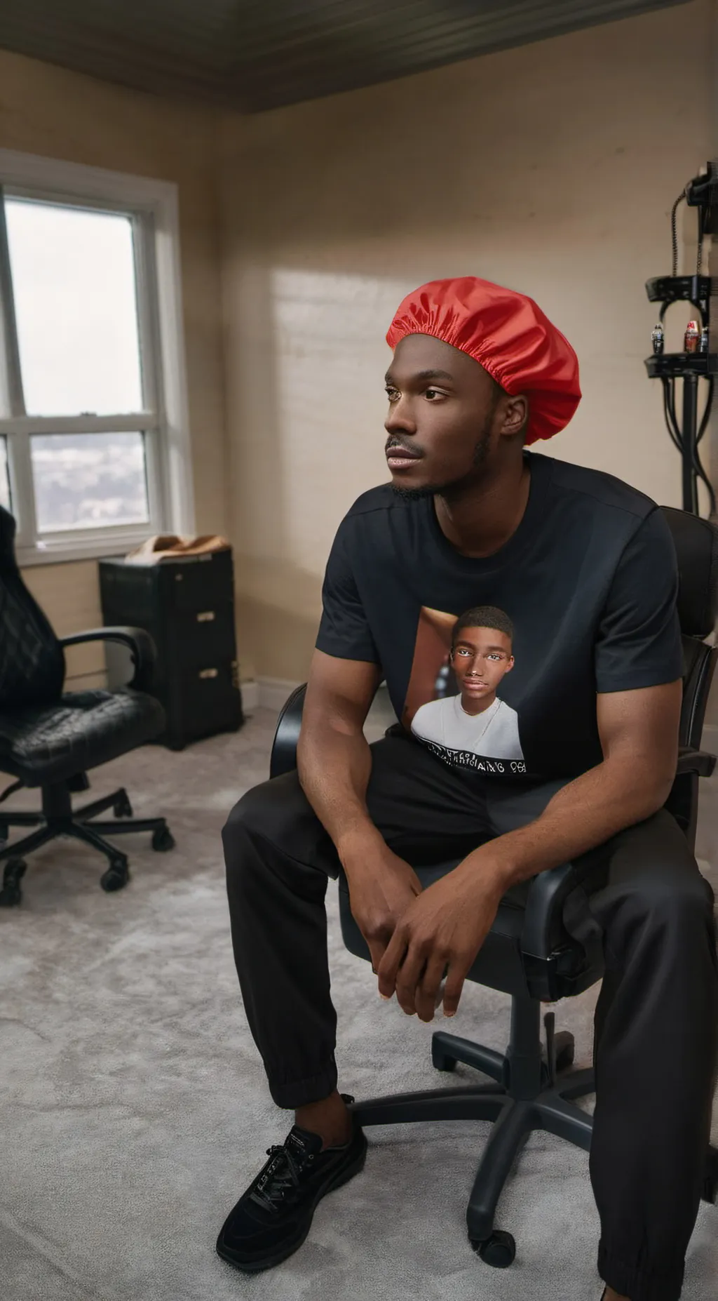 ai character: JustCozy background