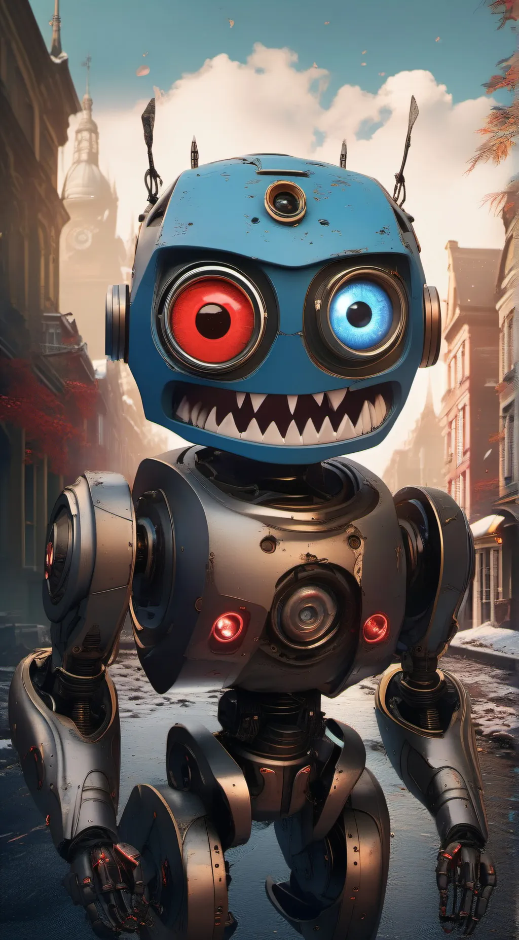 ai character: robot  background